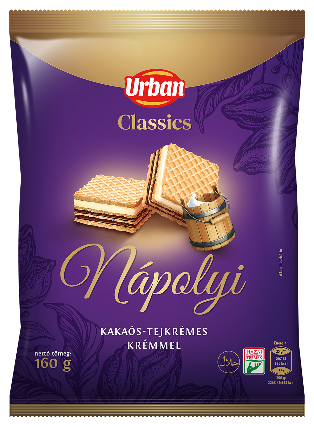 URBAN CLASSICS kakaós-tejkrémes nápolyi 160g